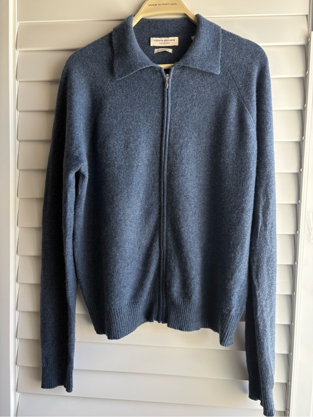 Valerie Stevens Cashmere Navy Full-Zip Men's Sweater